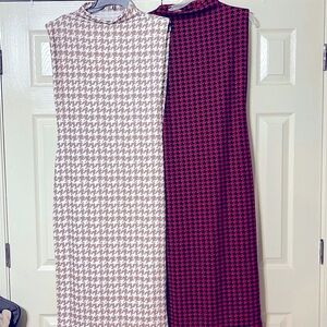 SHEIN Bodycon Houndstooth Maxi Dresses in Tan/Cream & Red/Black XL Size 12